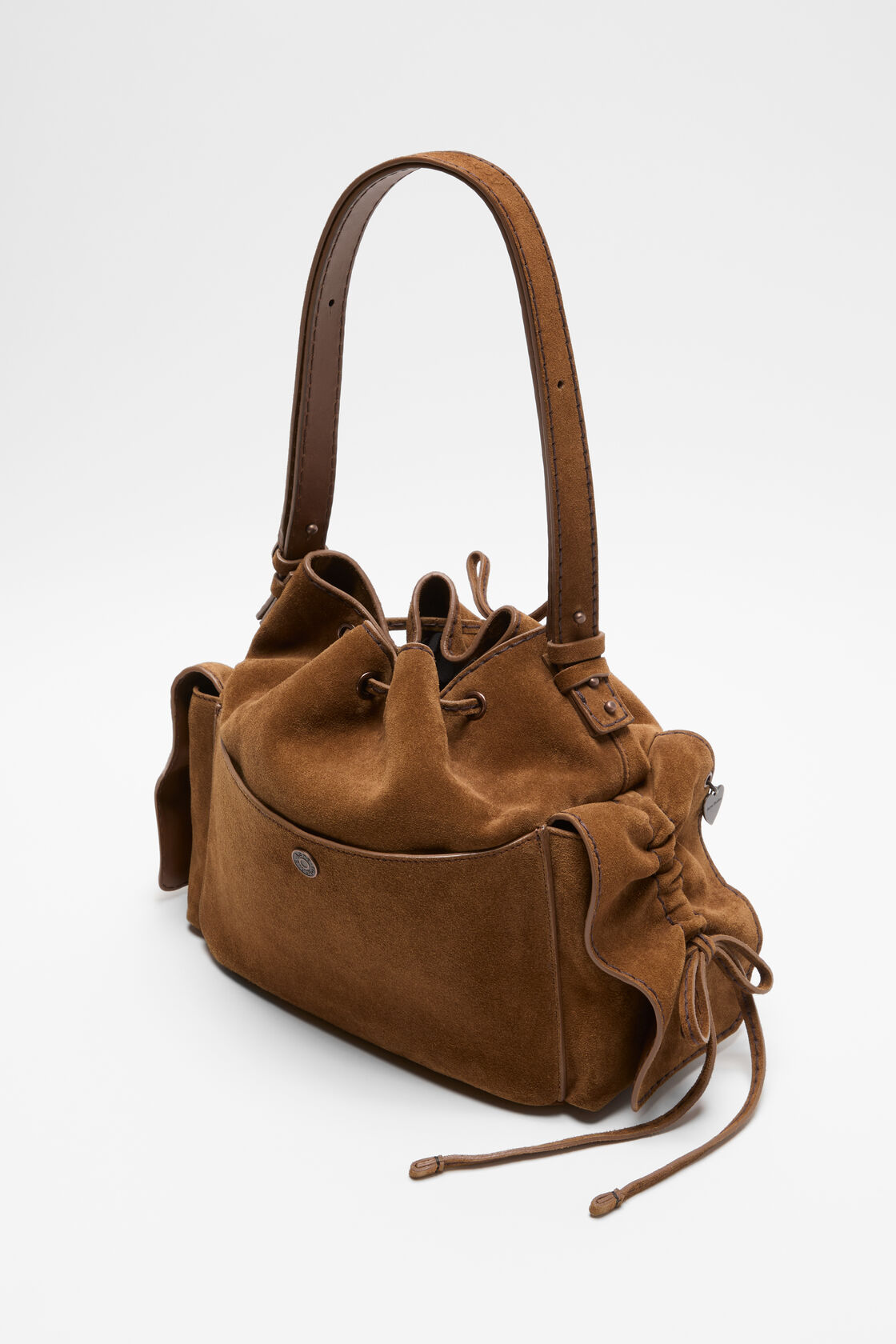 Multipocket Suede Bucketbag