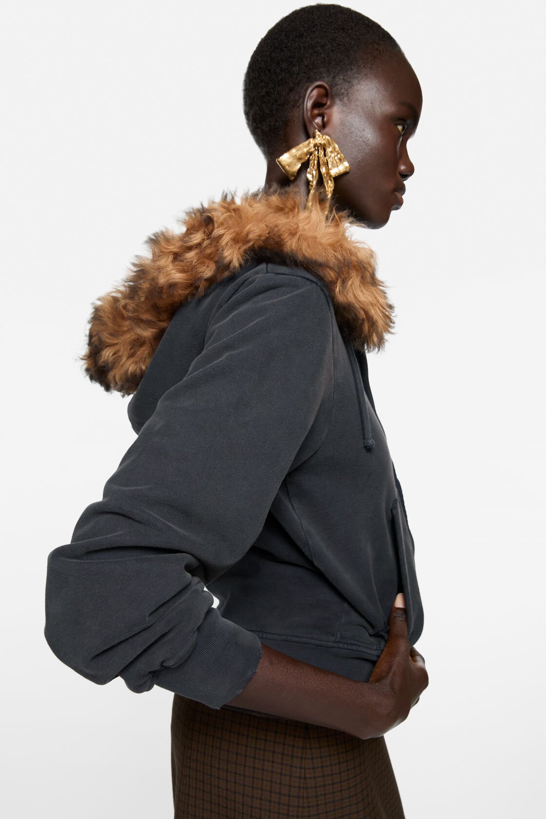 Shearling-tyckhöjd tröja
