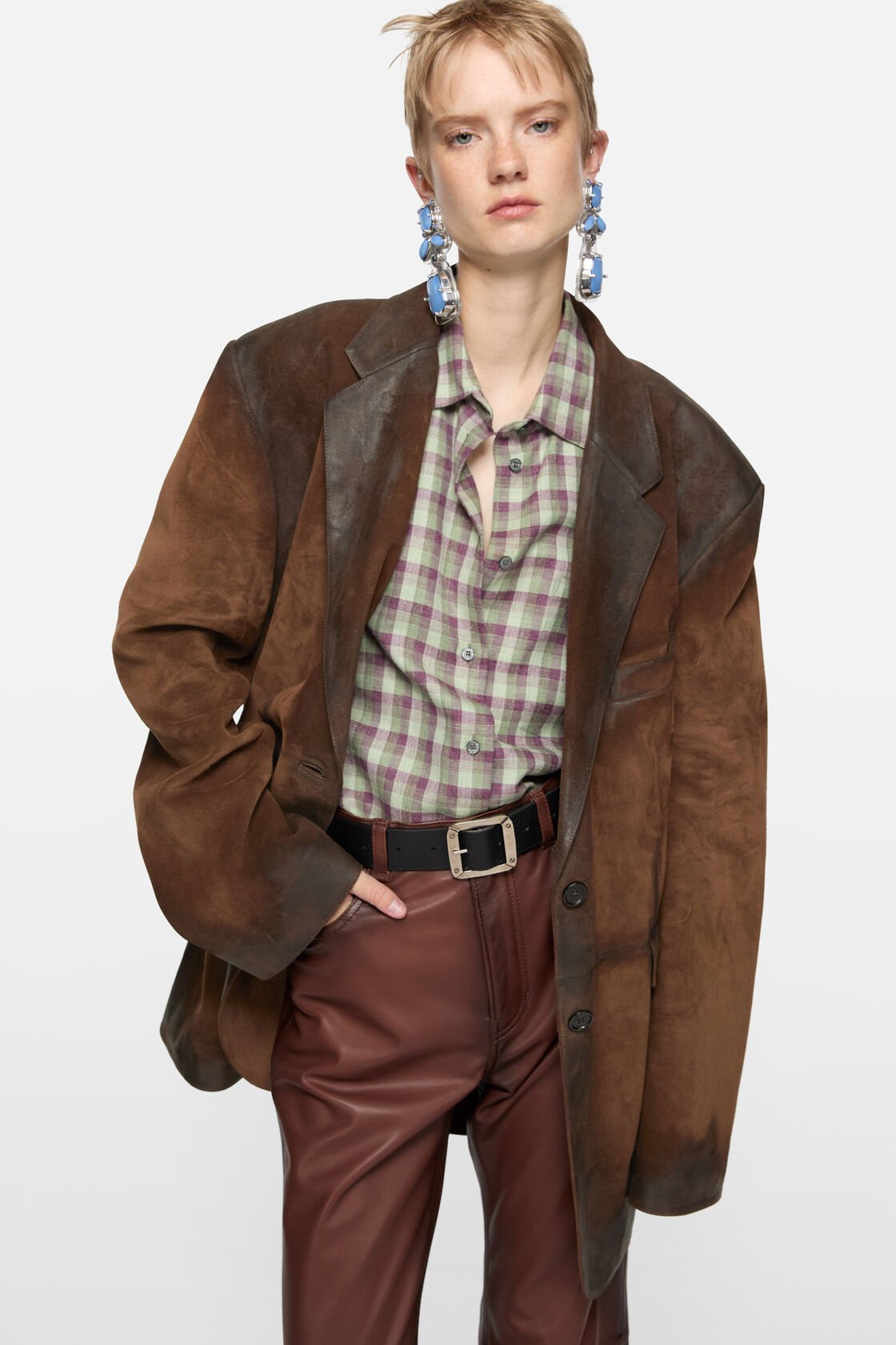 Suede kostymkappa