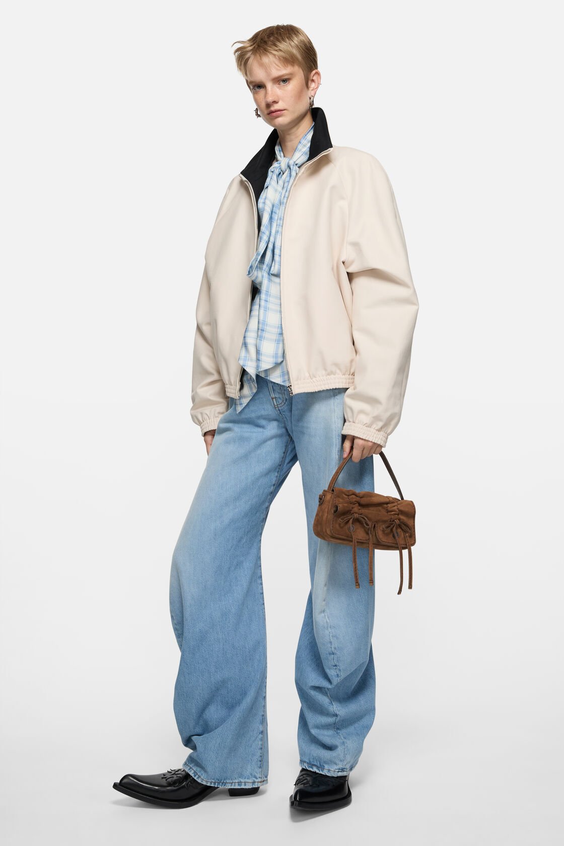Multipocket suede microtas