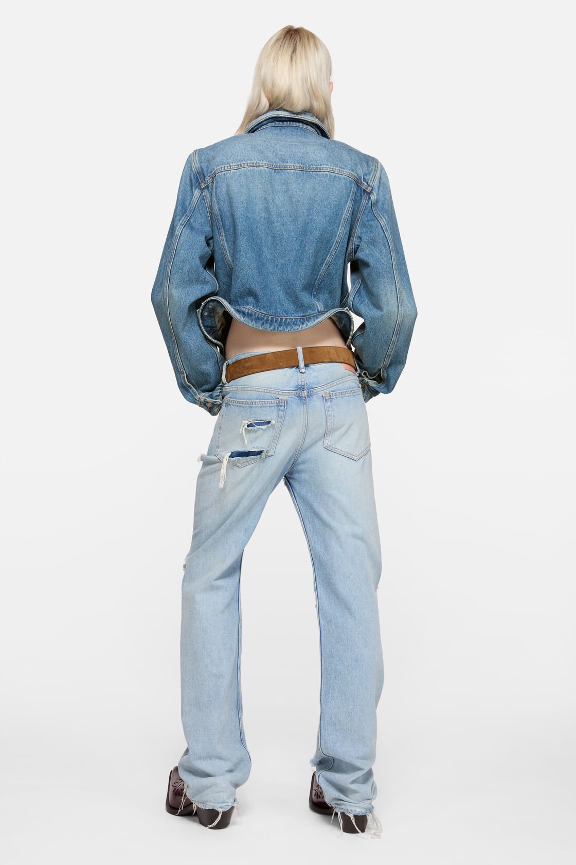 Vågig jeansjacka