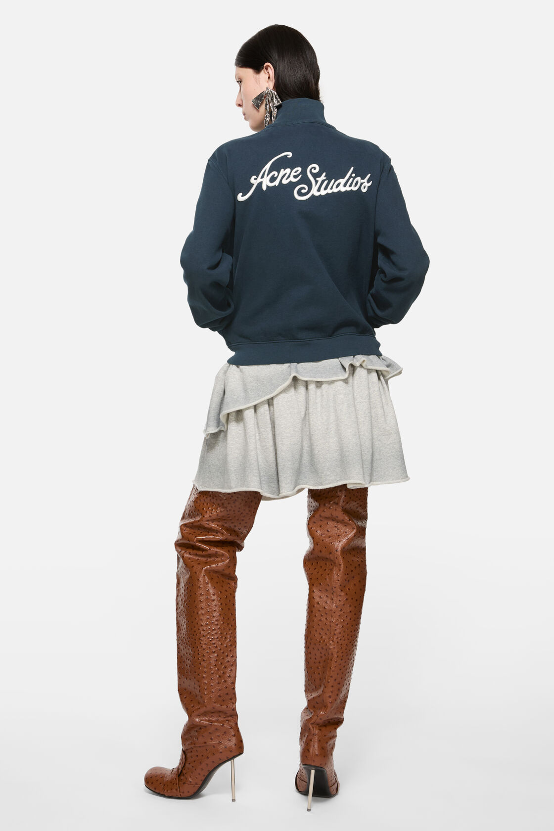 Broderad logotyp zipplåst cardigan
